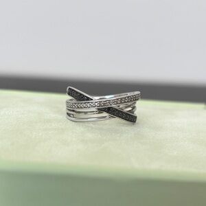Sterling Silver and Black Women's Ring